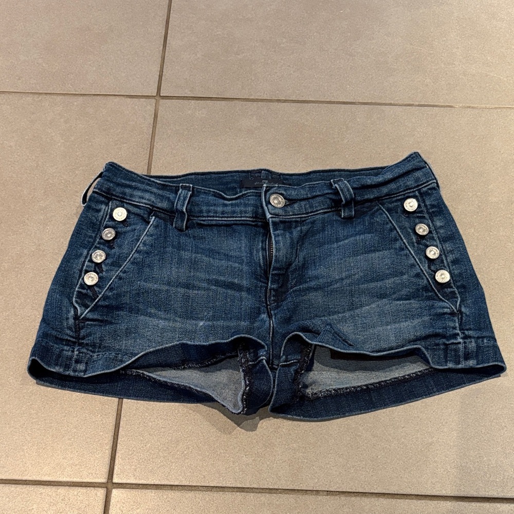 7 For All Mankind Dark Blue Jean Shorts